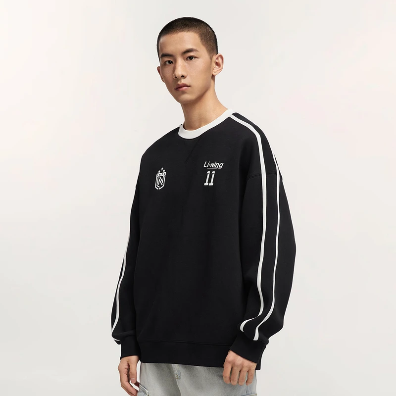 L李宁2025春新款运动时尚系列男女同款宽松休闲套头卫衣AWDV397