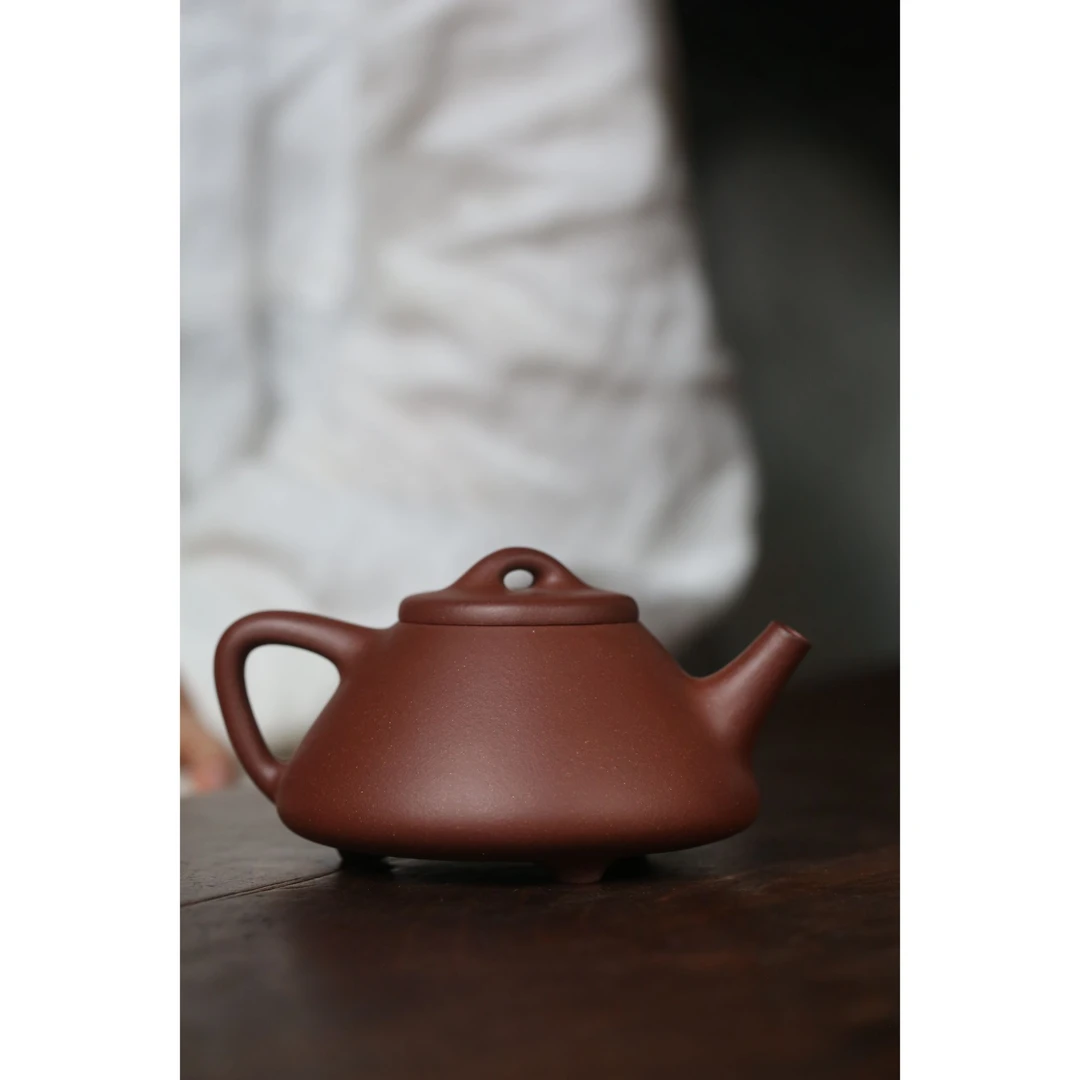 懂茶帝-宜兴原矿紫砂壶黄龙山紫泥子冶石瓢约260ml