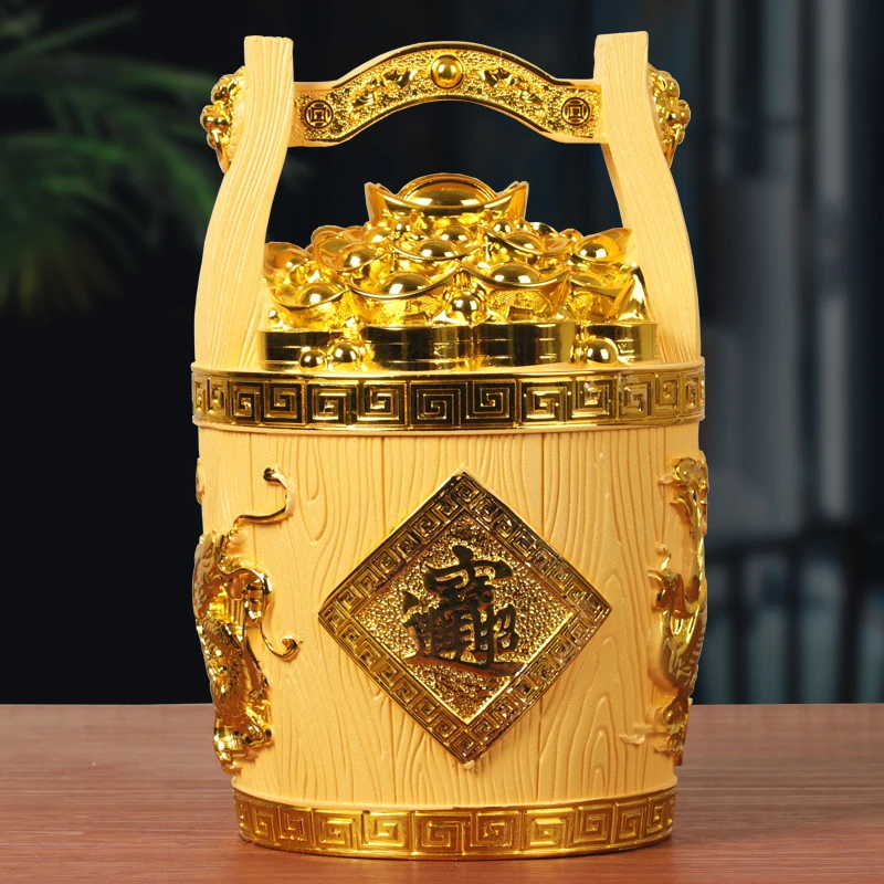 【师傅推荐】一桶金摆件招财进宝日进斗金开业礼品家居办公室装饰品