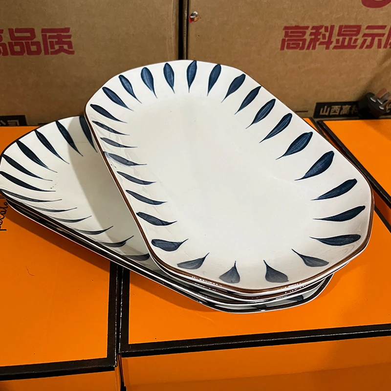 四个盘网红方盘圆盘菜盘双【粉丝专属福利】耳瓷盘蒸鱼大号创意