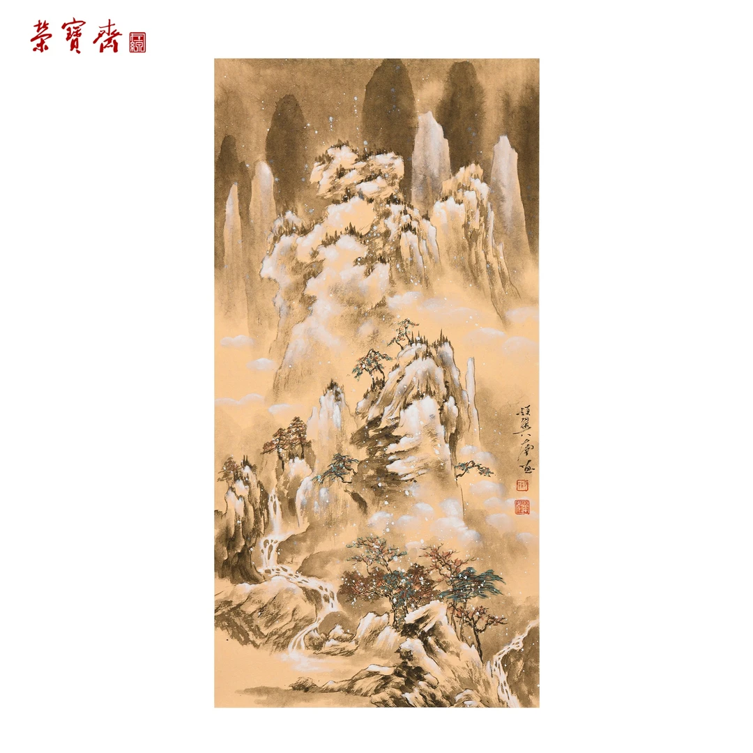 早25（RBZZX4022）《湖山松雪图》书画 纸本已托 69×34.5cm