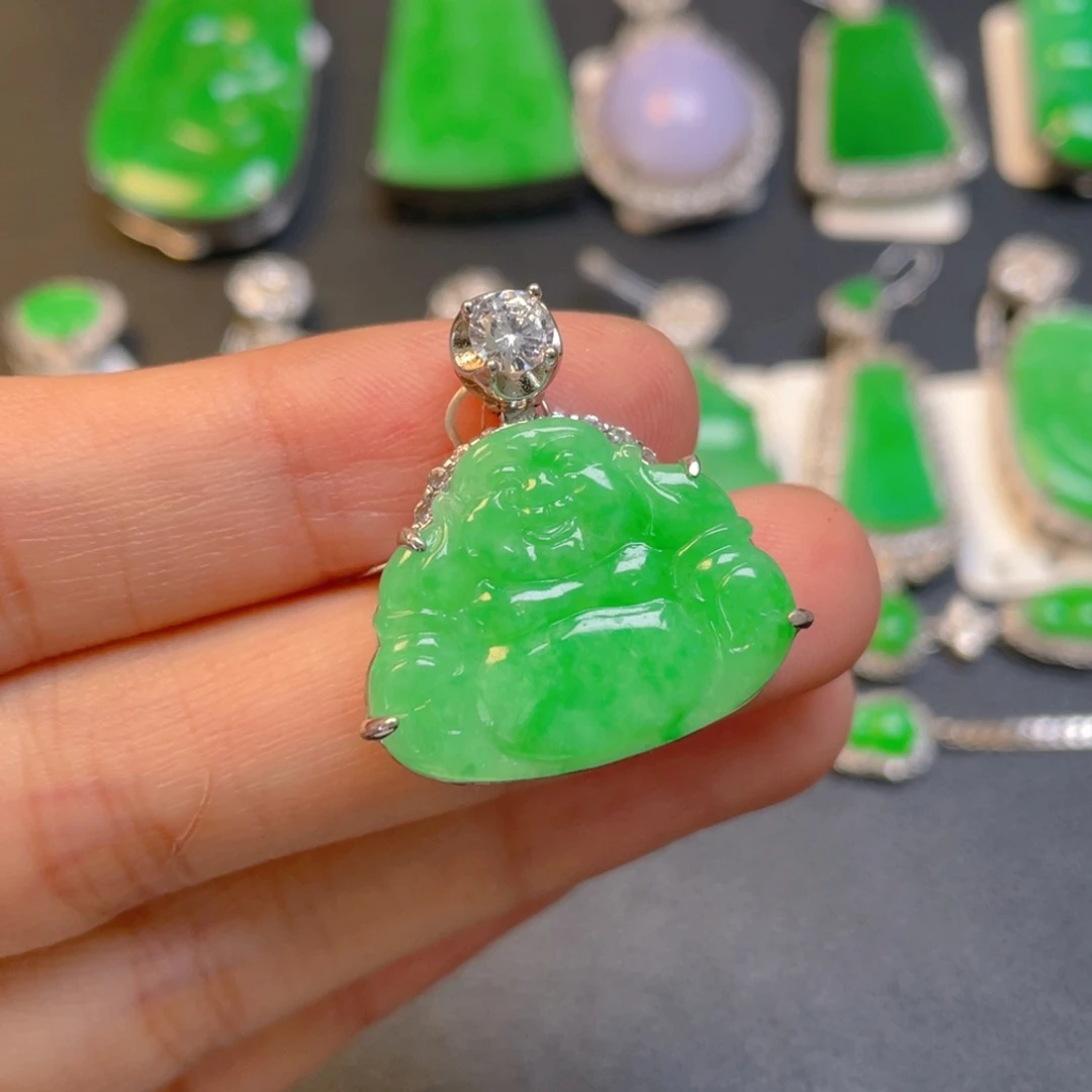 翡翠银S925镶嵌颈饰