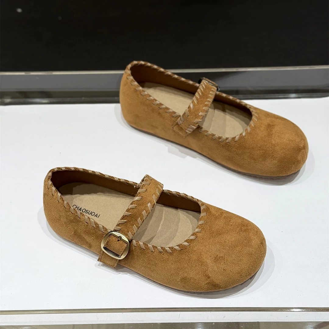 韩版超火浅口复古单鞋女2025新款秋洋气魔术贴内增高玛丽珍小皮鞋