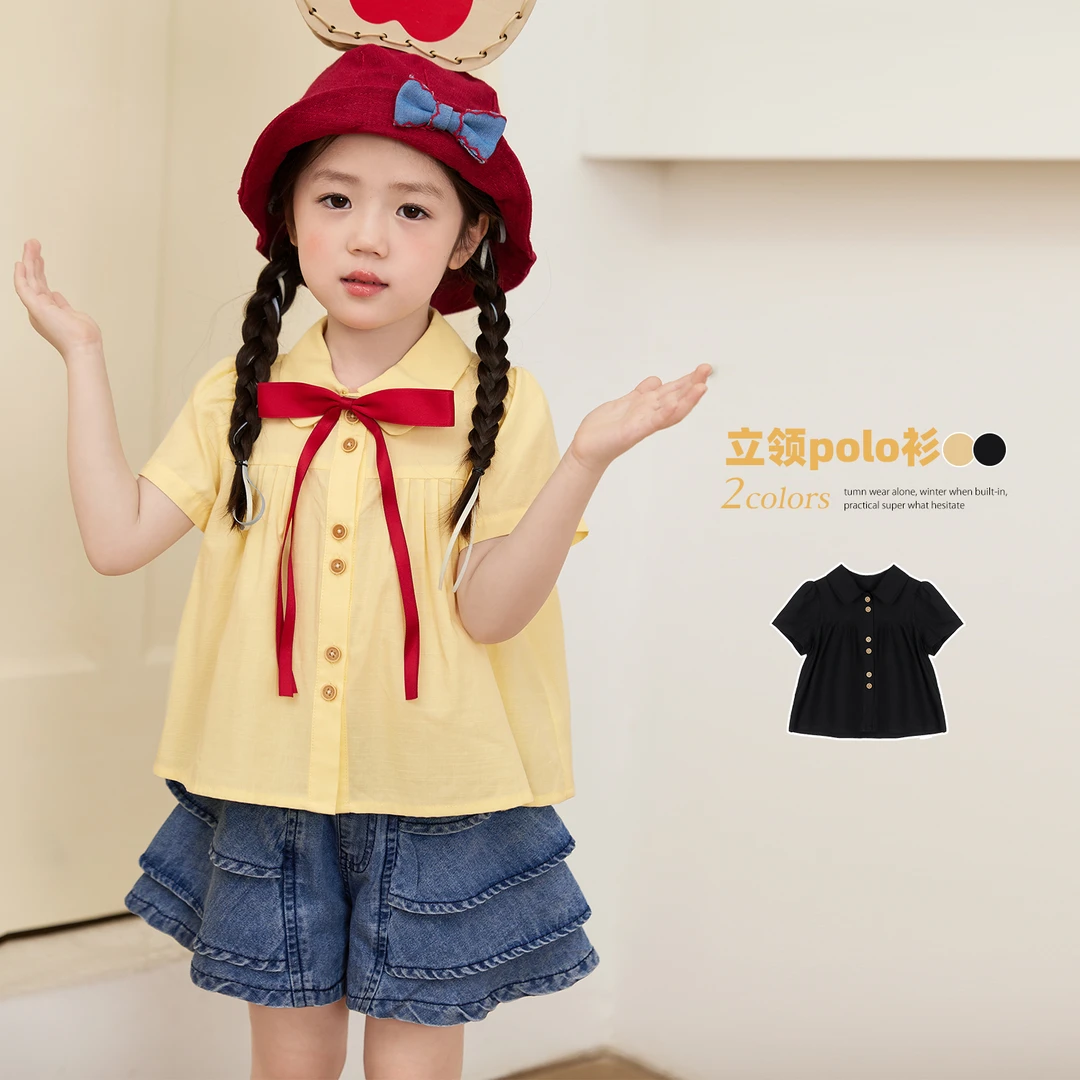 Okids 小雪亲子高端定制 宝宝衬衫2025夏季新款儿童上衣 OS534230