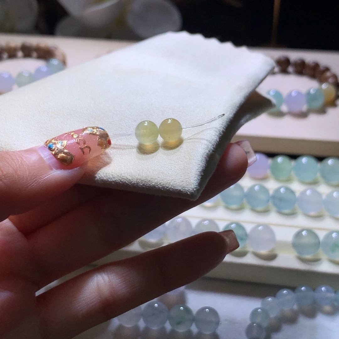 散珠翡翠天然黄一组