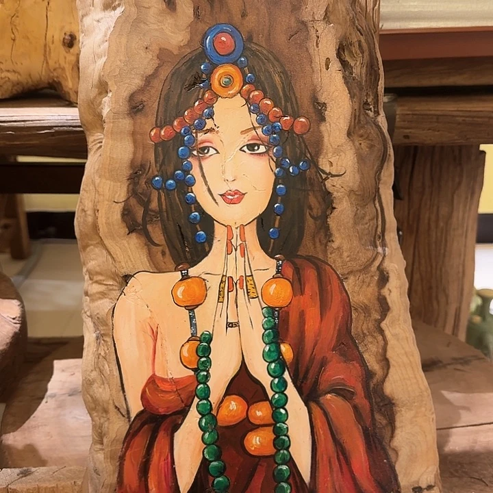 冧*.老枣木刻字挂件