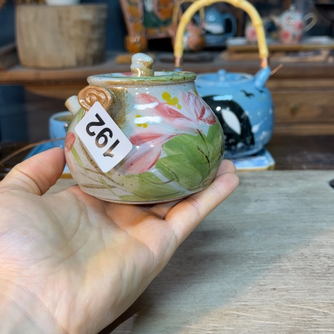 壶素浅陶瓷手工手绘