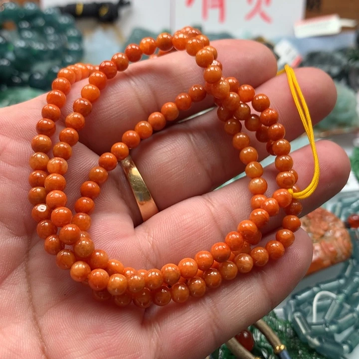 翡翠颈饰未镶嵌保真天然a货翡翠