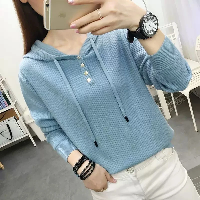 157#新款连帽针织衫显瘦时尚百搭套头71