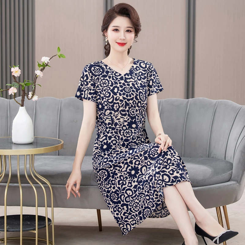 2025新款夏季时尚百搭洋气连衣裙修身时尚洋气中长款裙子8869