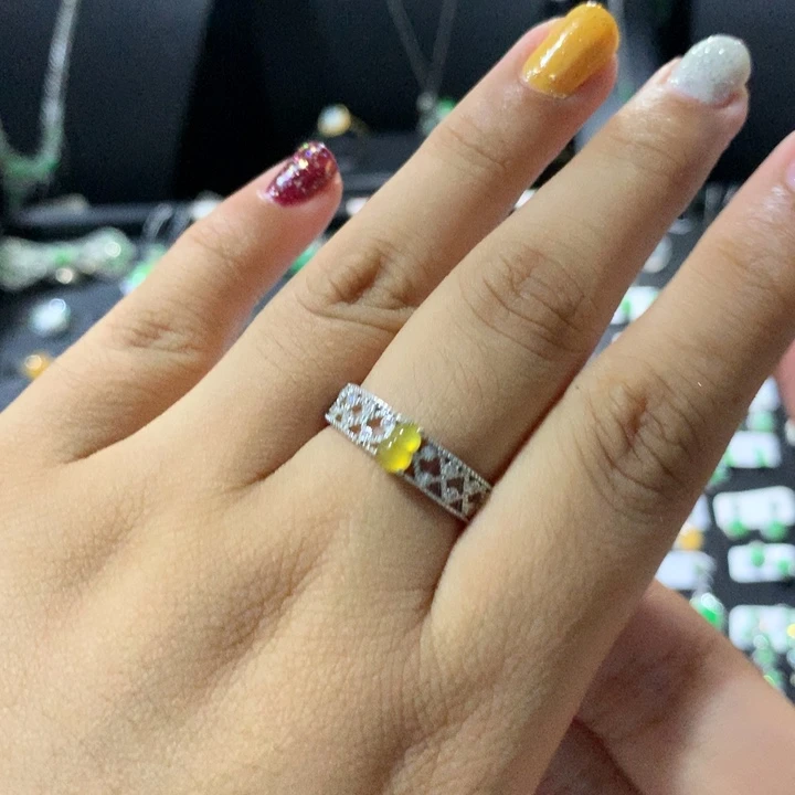 翡翠银S925镶嵌戒指