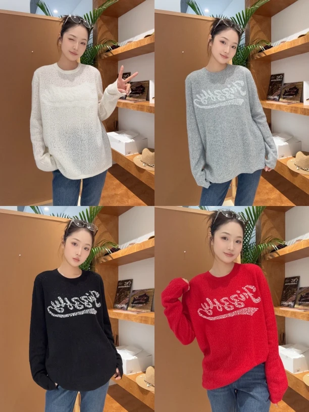 FIZZFLY上衣｜『HQQ专属』山羊绒珍珠烫钻套头衫0806