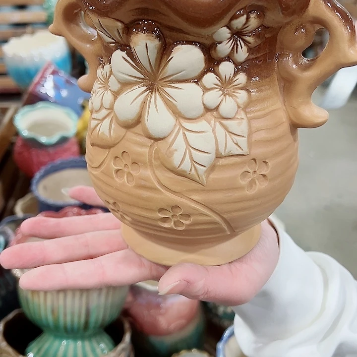 有孔，凑单福利满10元发货陶瓷多肉花盆！