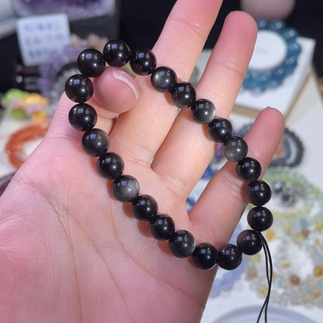 未镶嵌手链水晶双眼银曜石8+