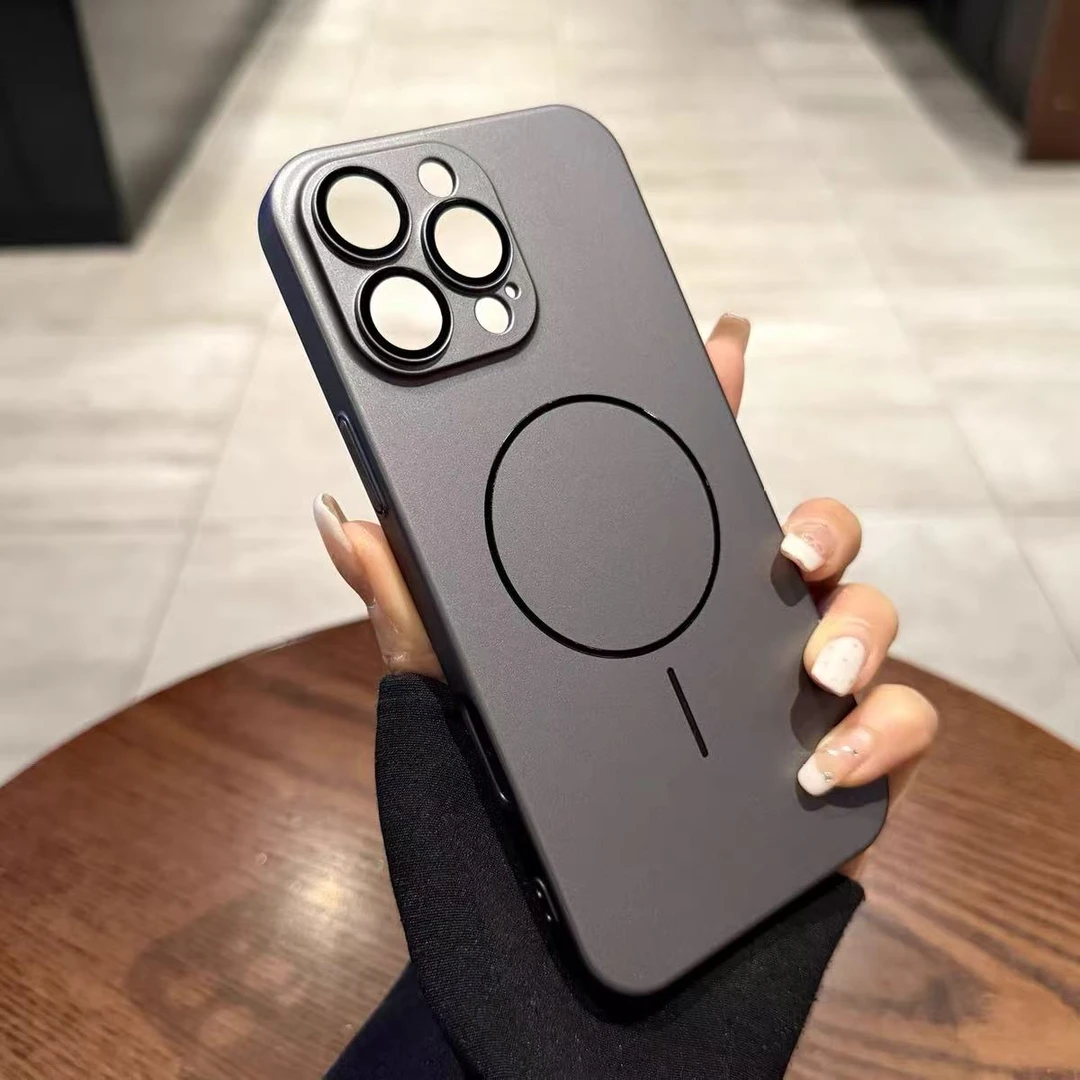 适用苹果16手机壳iPhone15超薄细圈无线磁吸12Promax磨砂13硬壳