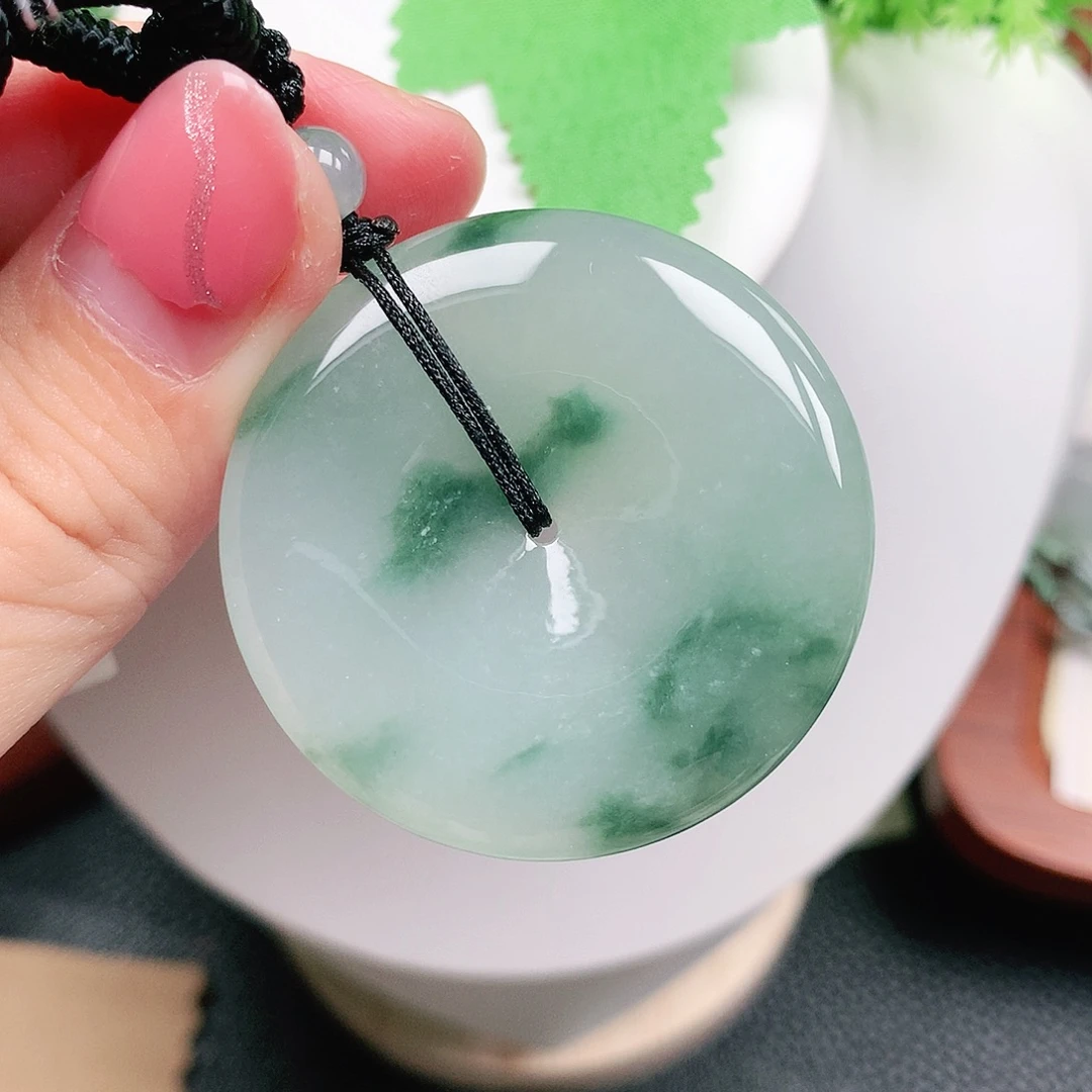 翡翠未镶嵌颈饰平安38.8-5.9