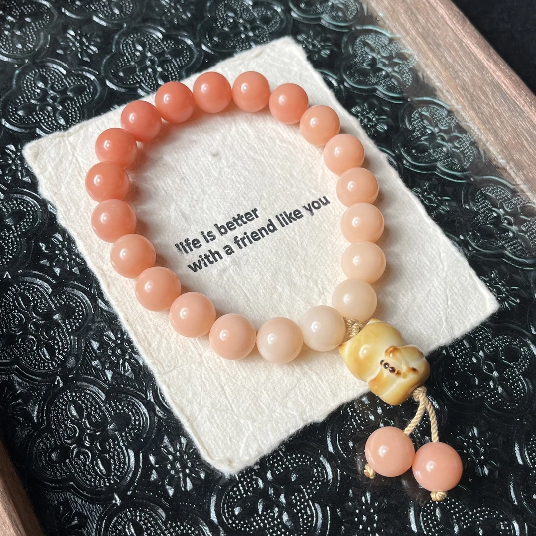 【绯灵13mm】菩提根粉色圆珠手持CP025-1343