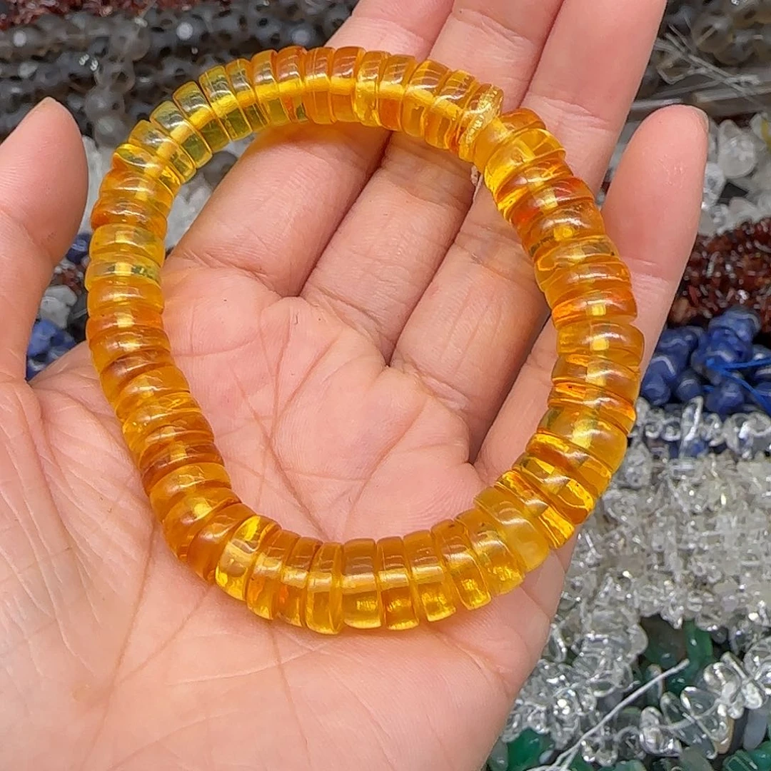 玛瑙/玉髓合金珠宝半成品蜜蜡9mm一条单圈