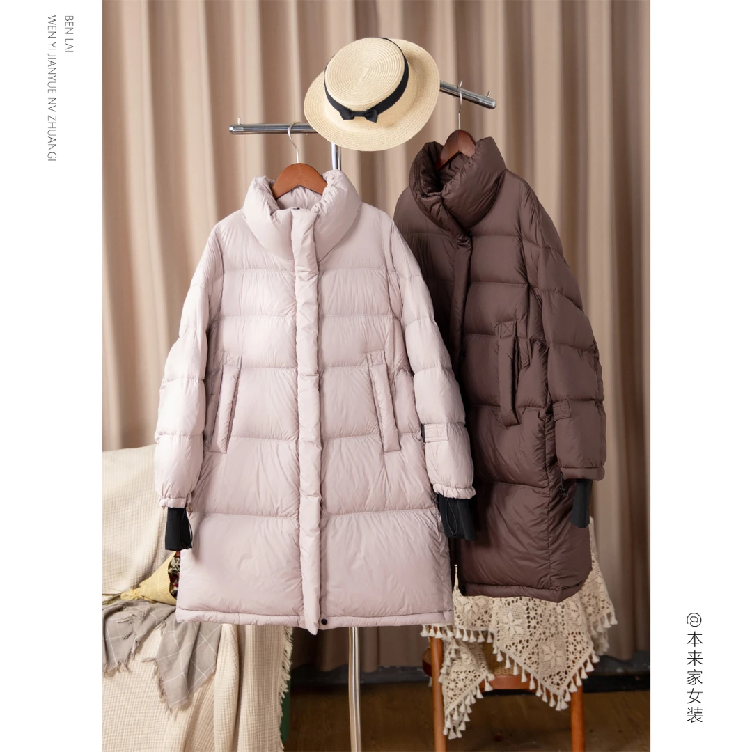 【本利来】文艺百搭设计款纯色羽绒服女冬季保暖显瘦外套5902