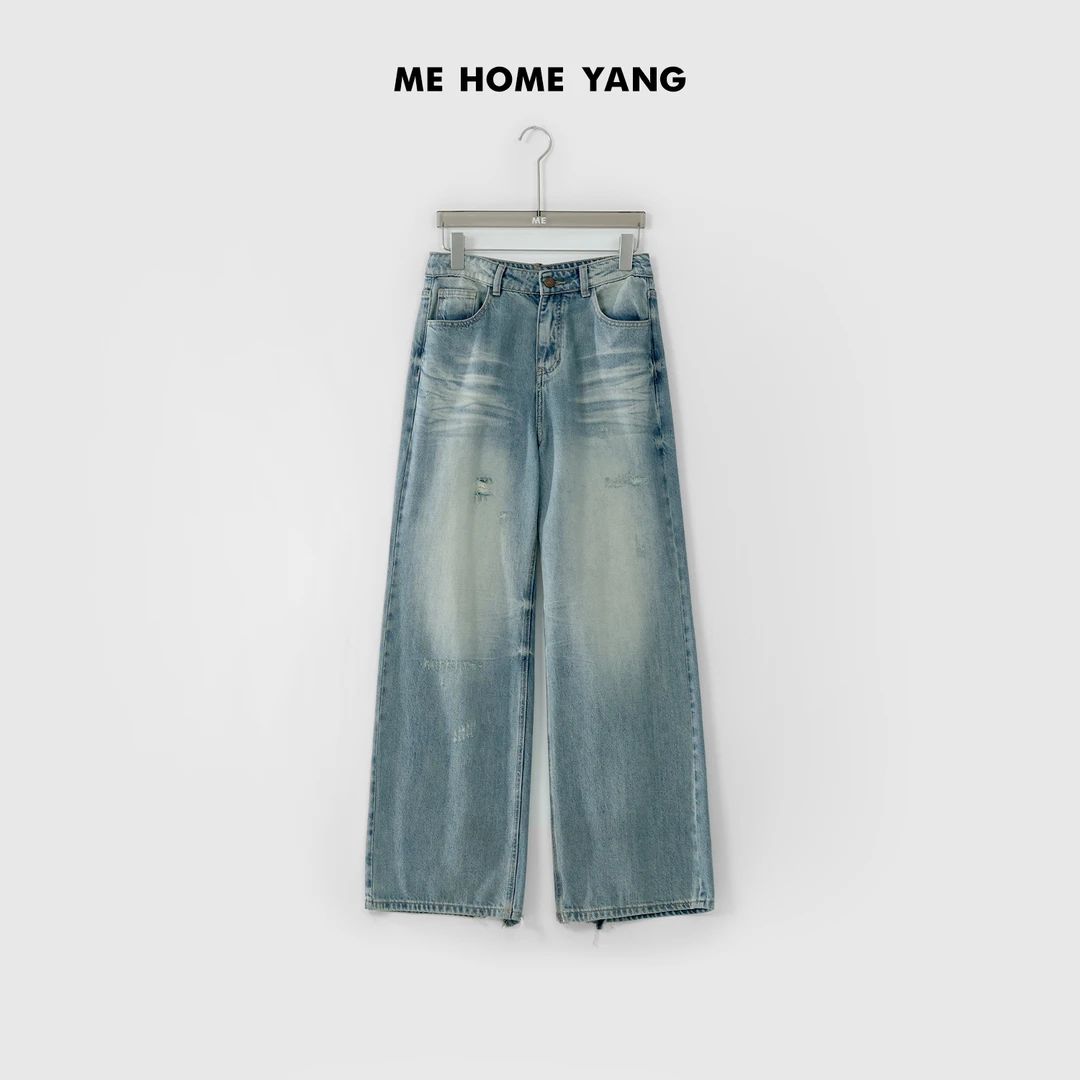 ME【鸡爪小破裤】夏季新款女士设计感高腰显瘦时尚牛仔裤MEQS1285