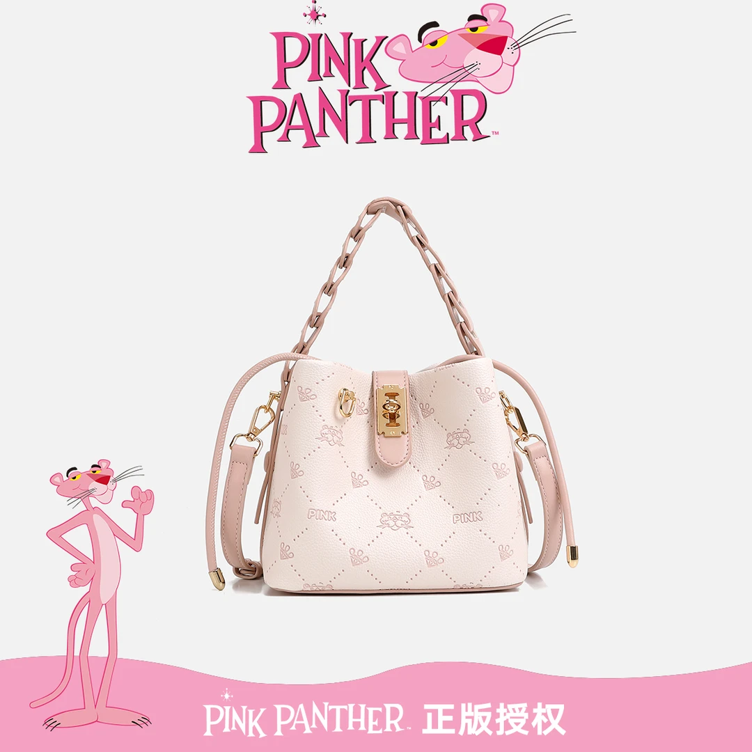 【老八专属】PinkPanther/2025新款时尚印花单肩斜跨手提水桶包p56