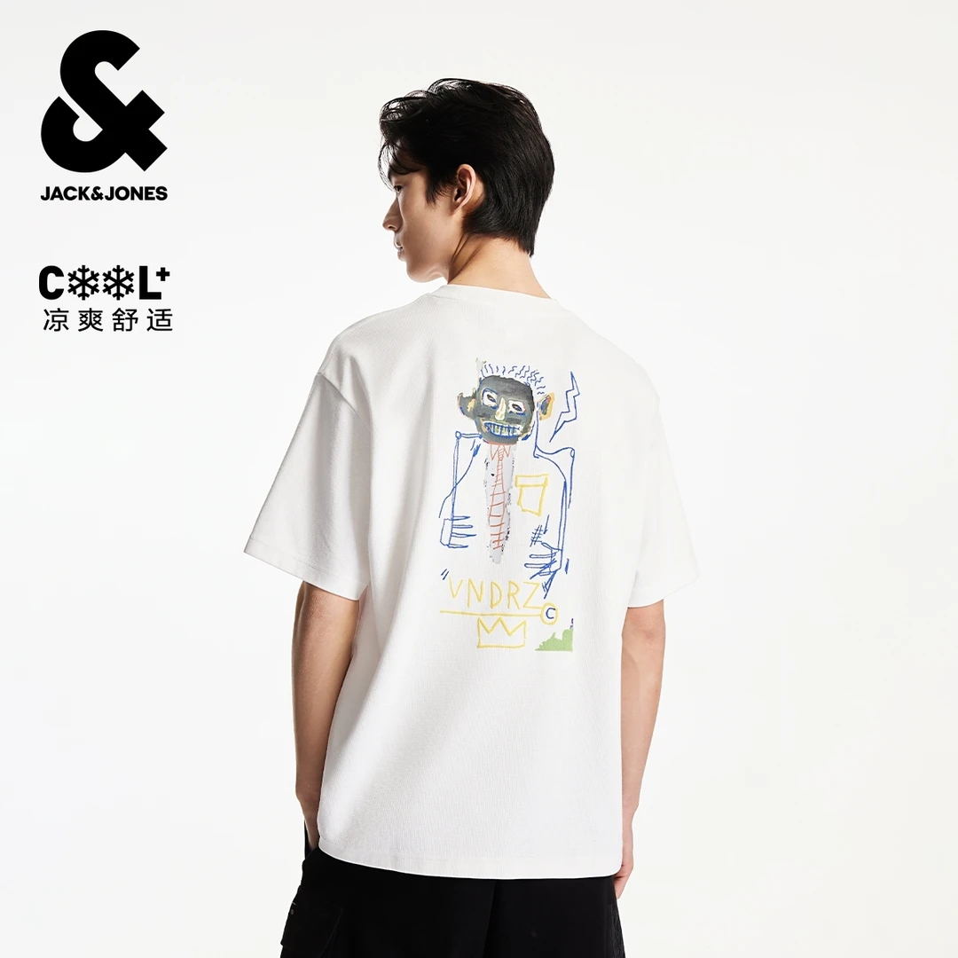 杰克琼斯BSQ联名男装秋季舒适百搭潮时尚简约休闲宽松上衣短袖T恤