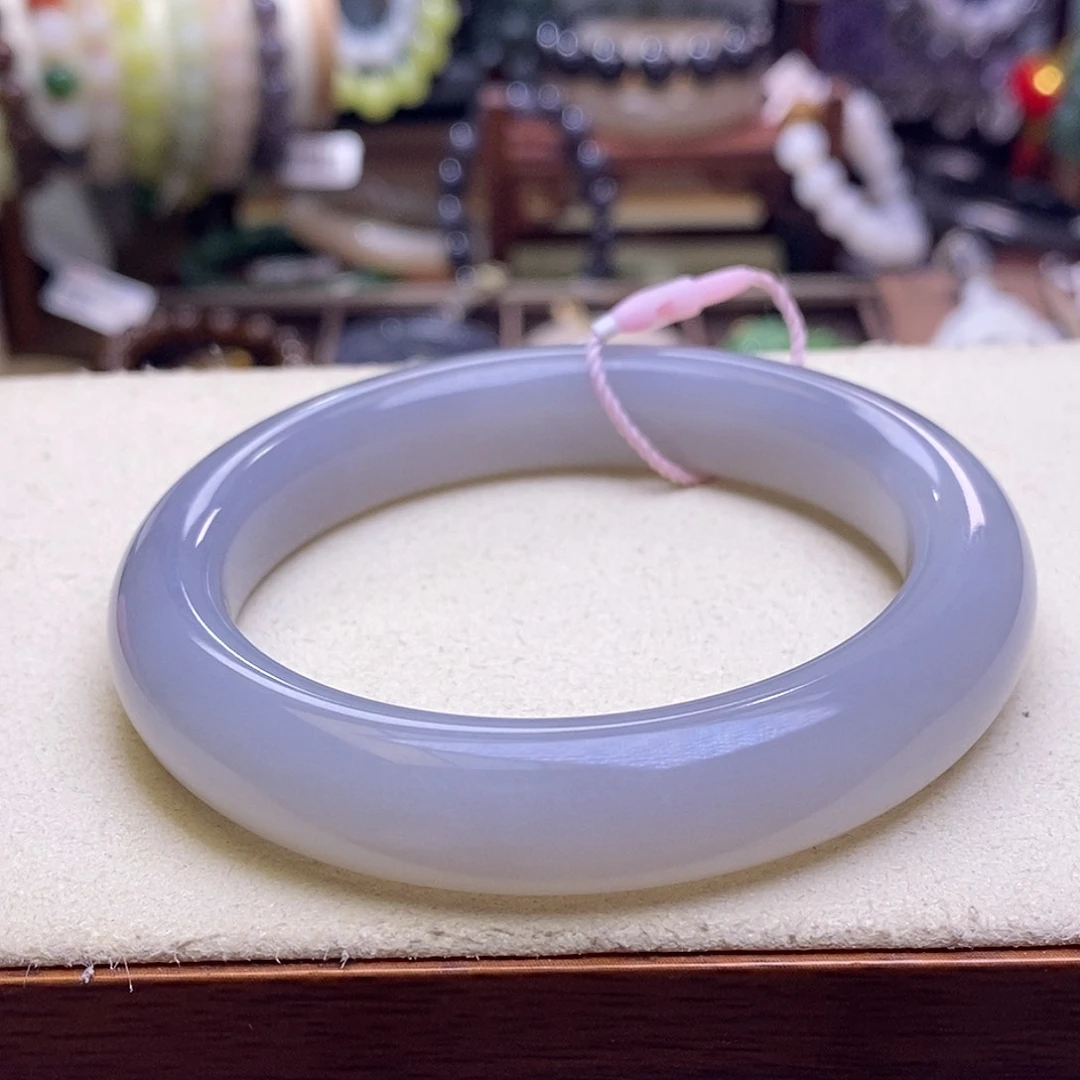 颈饰未镶嵌和田玉烟紫香芋紫手镯57.5圈口