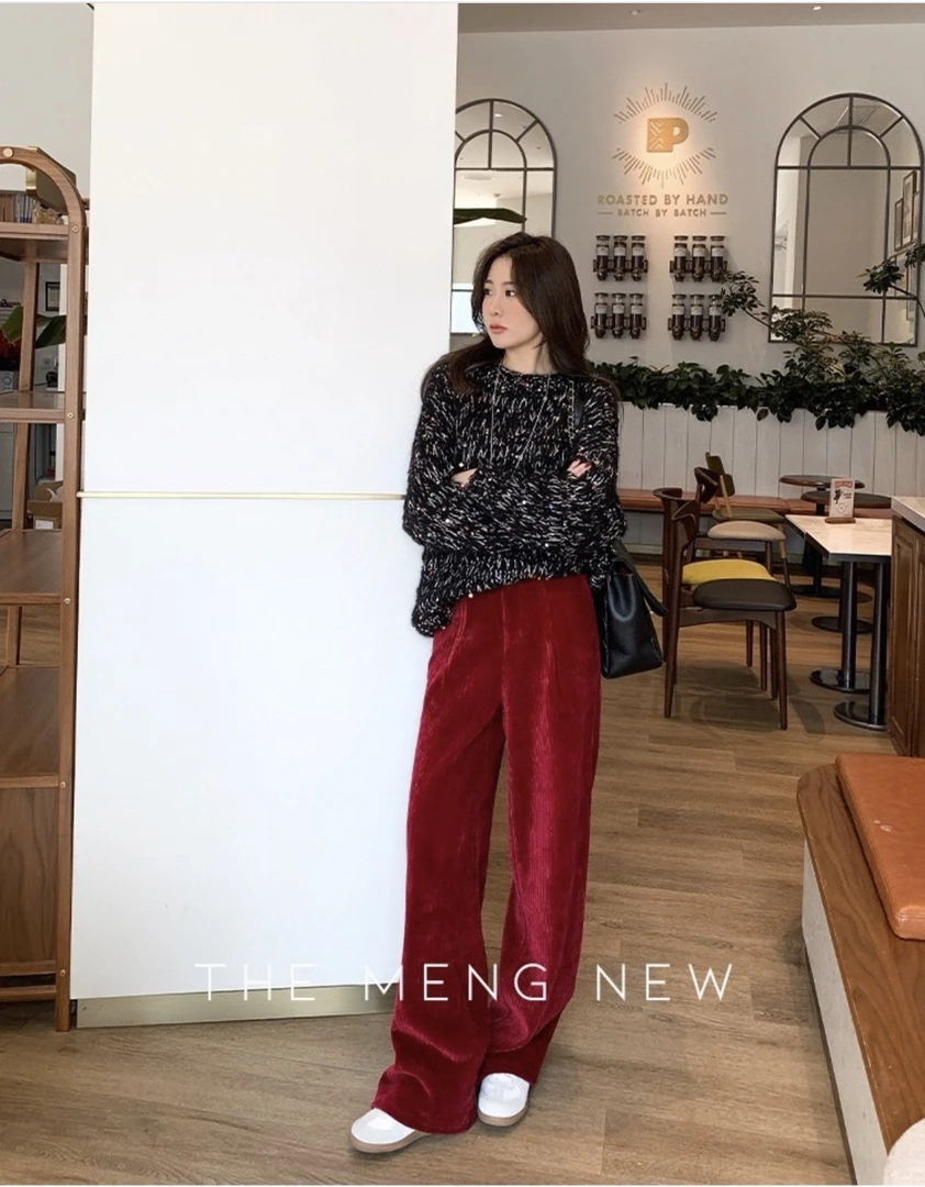 0530#加厚条绒秋冬款阔腿裤