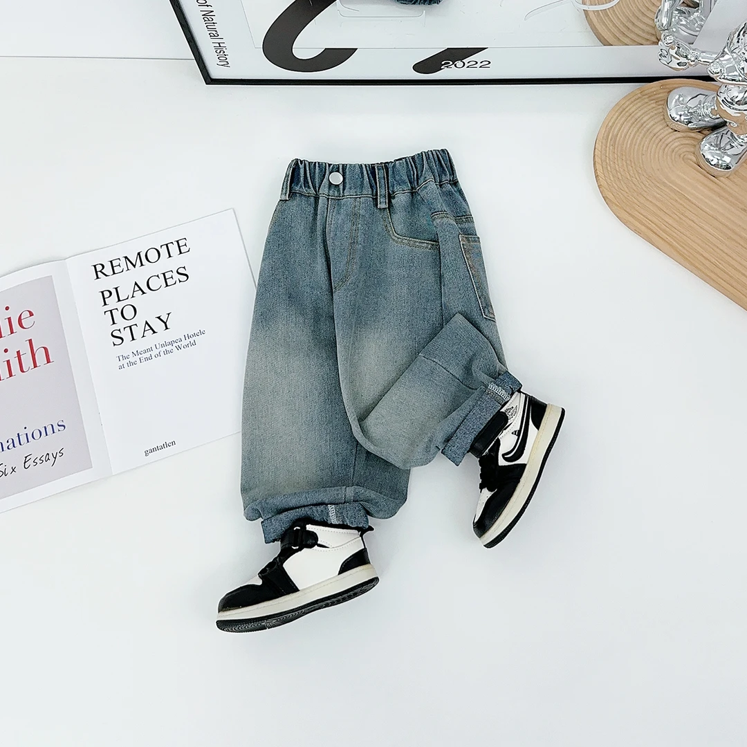 男童裤子秋季中大儿童牛仔裤2025新款时尚潮 FB25257悠悠童话童装