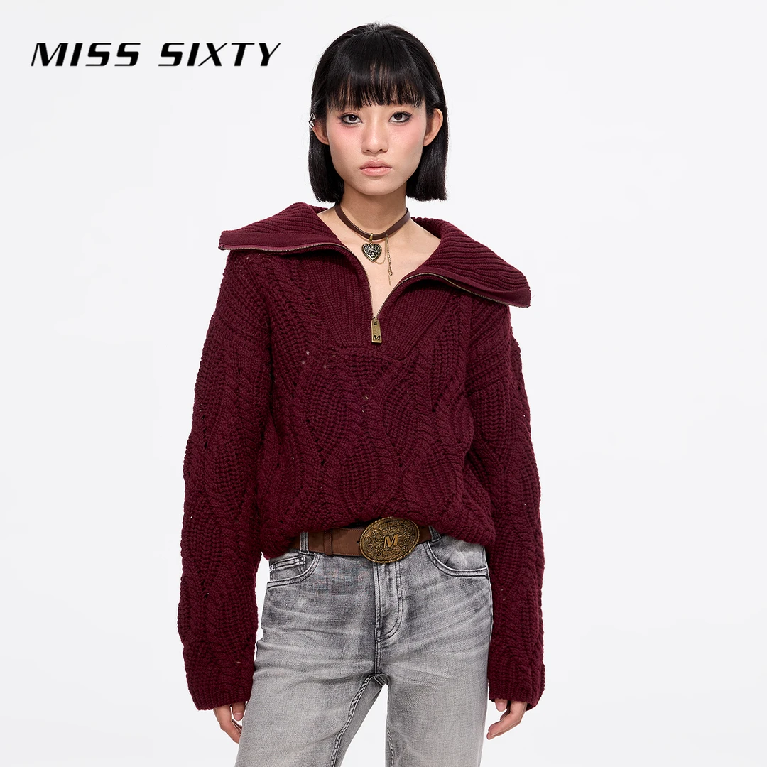 【商场同款新品】Miss Sixty2025春新款针织衫女镂空毛衣欧若假日风