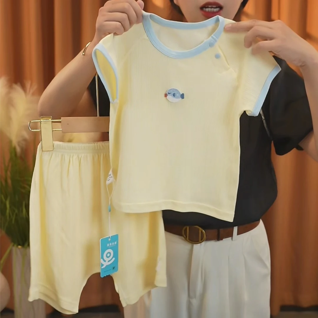 【短袖套装】--婴儿童短袖夏季套装2件装 短裤长裤家居服睡衣套装