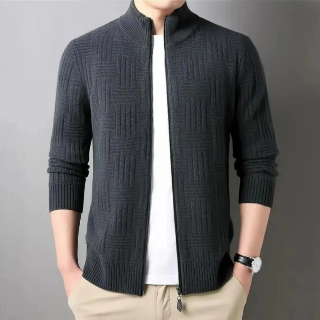 福佑01-50秋冬断码纯羊毛衫男重磅加厚羊毛衫圆领毛衣针织衫开衫