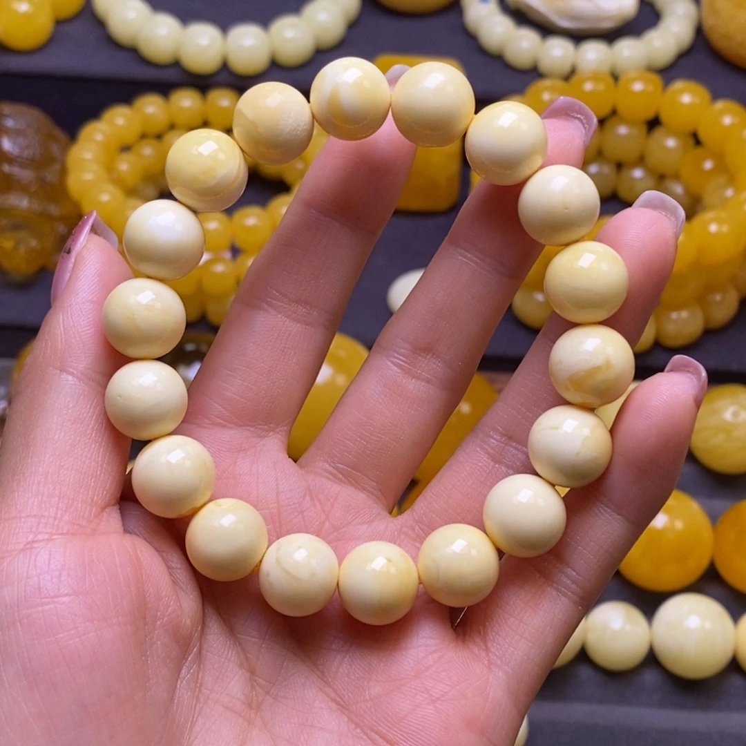 琥珀未镶嵌裸石手串