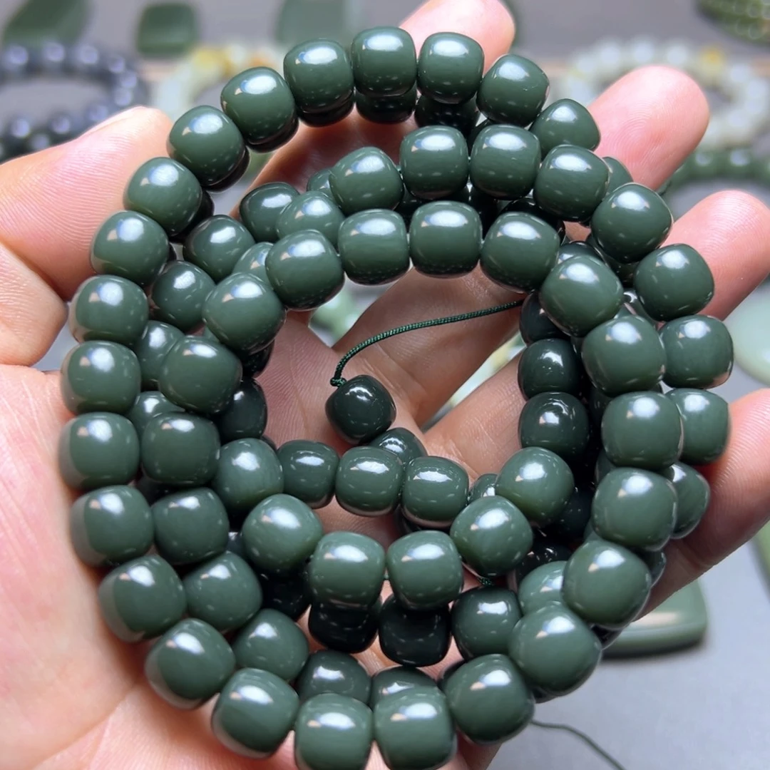 和田玉未镶嵌手链蓝调108卡10