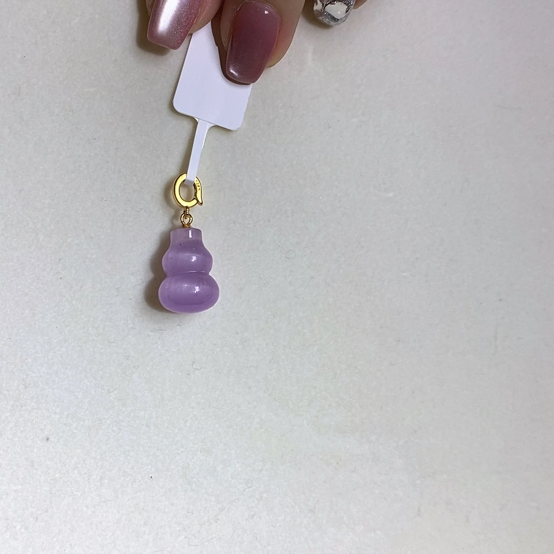 锂辉石银S925镶嵌紫锂辉高冰收藏级葫芦吊坠