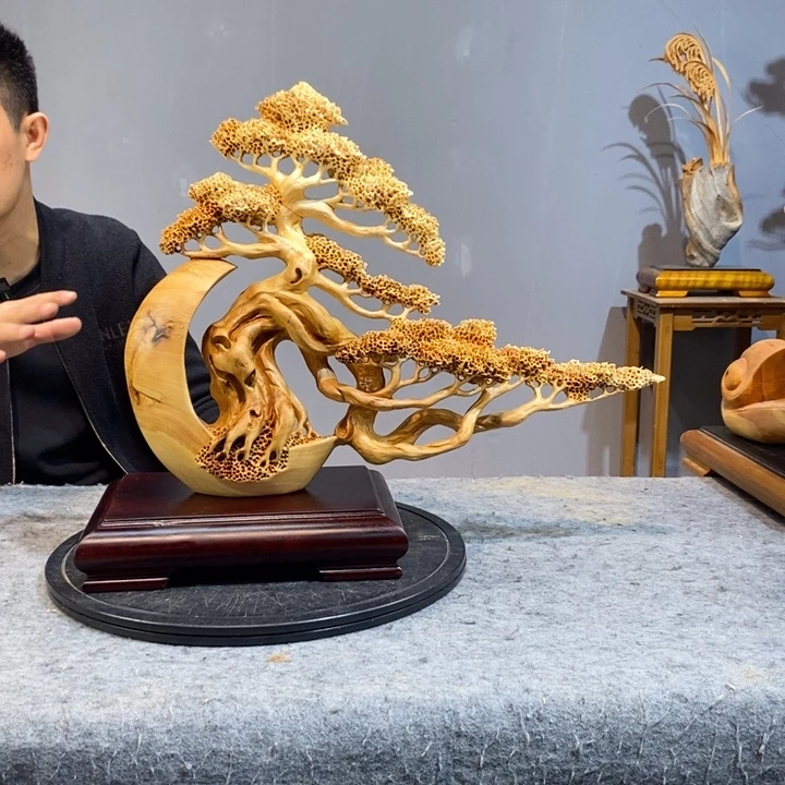 柏木木雕工艺品摆件