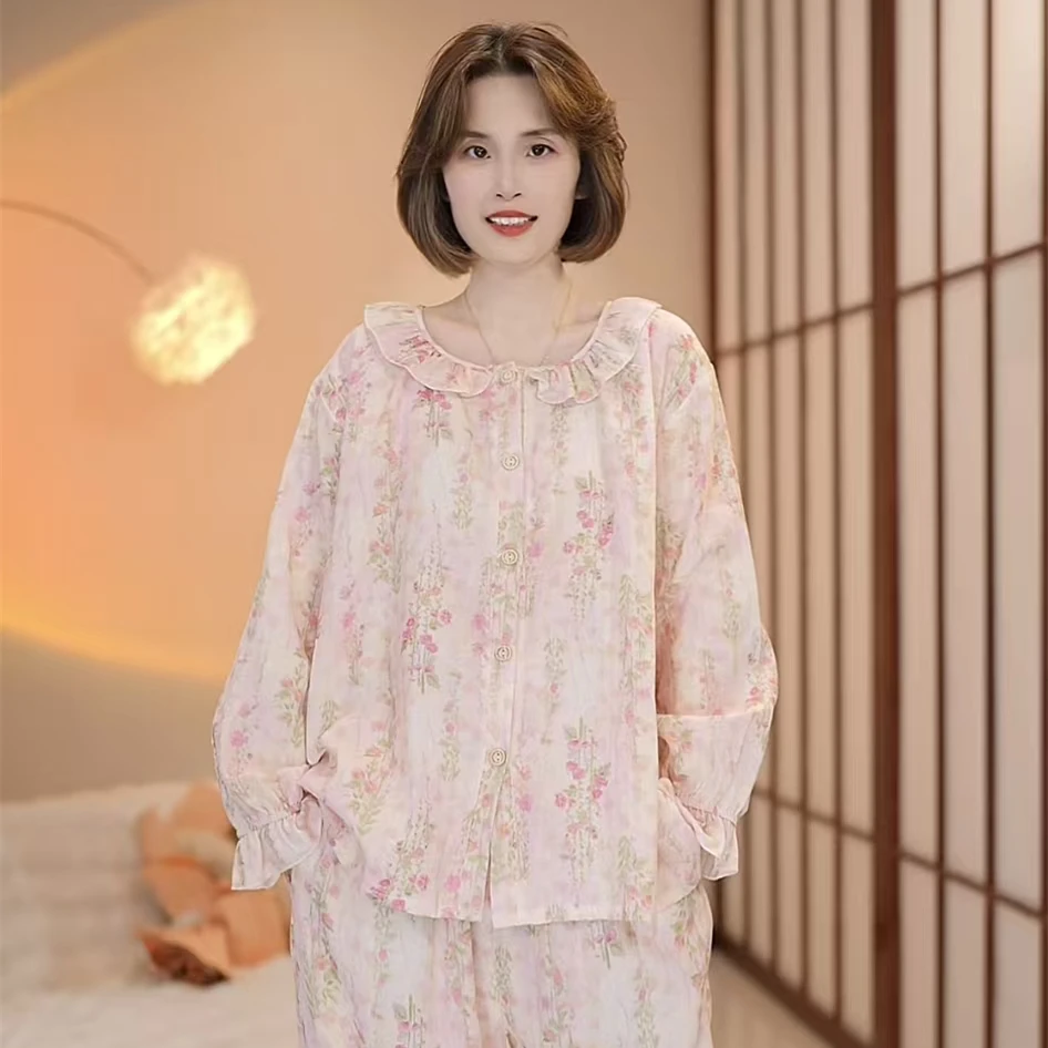 芙蓉世家【姹紫嫣红】秋季新品纯棉100舒适家居服可外穿