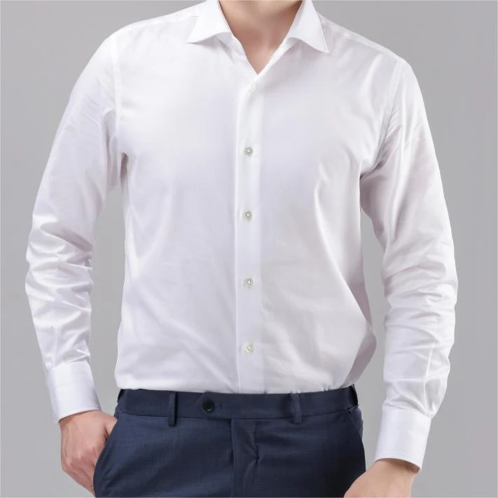 【简特泰勒】 高端纯色男士商务修身纯棉四季衬衫  长袖