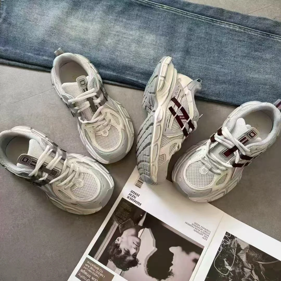 255031/L厚底轻便老爹鞋女2025新款百搭擦色做旧复古运动潮鞋