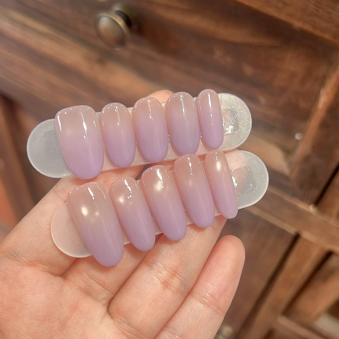 【薰衣草】祝音定制手工穿戴甲渐变紫穿戴式纯色美甲小红书指甲贴