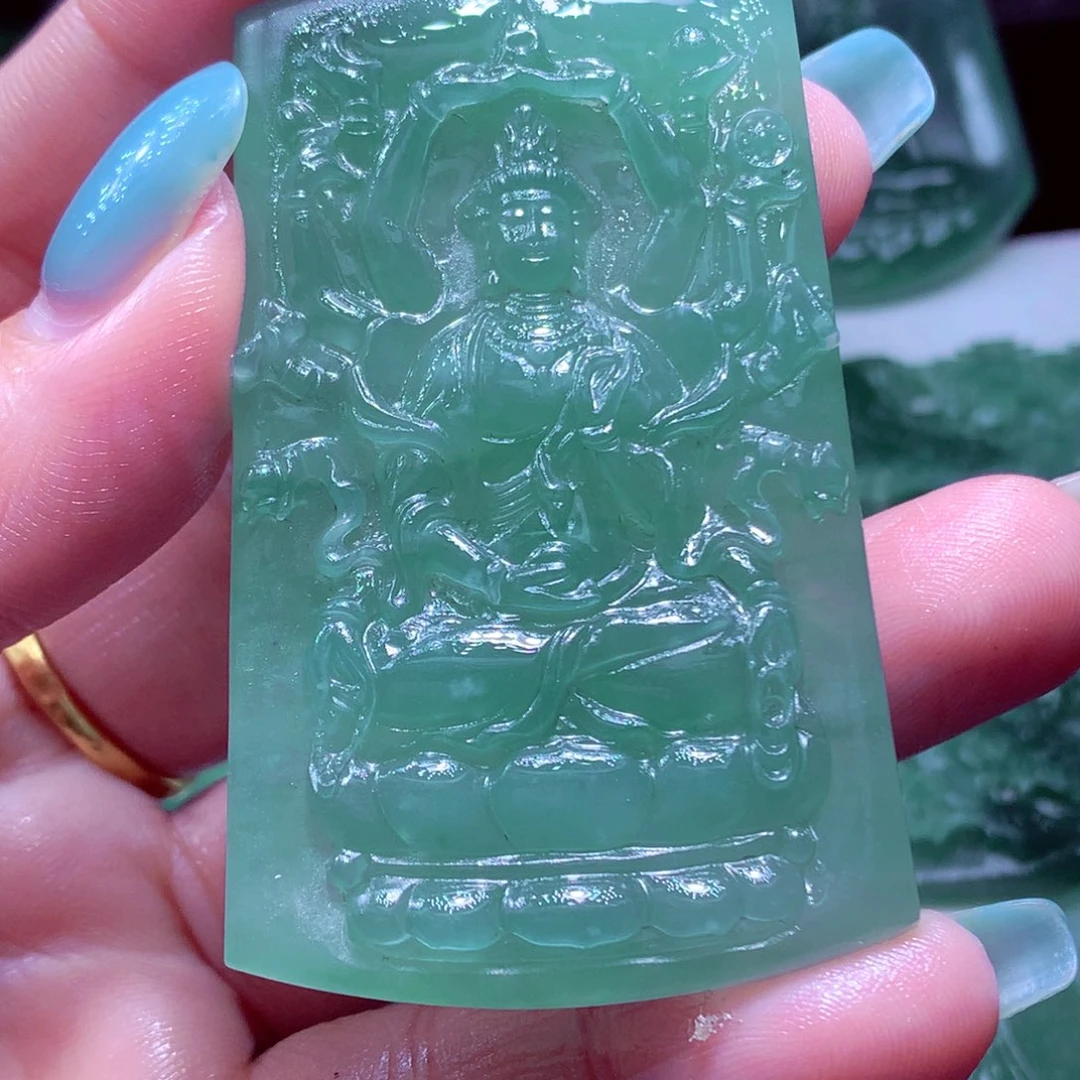 定制翡翠未镶嵌天然缅甸翡翠A货毛货挂件