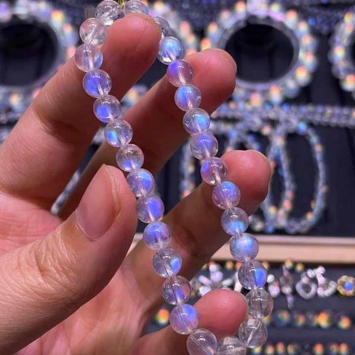 未镶嵌手串月光石印度料蓝月精穿6.2