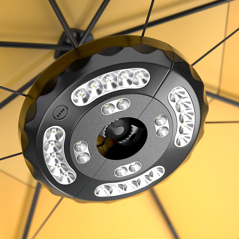 户外庭院遮阳伞野营帐篷灯多功能罗马伞灯应急圆充电太阳伞灯