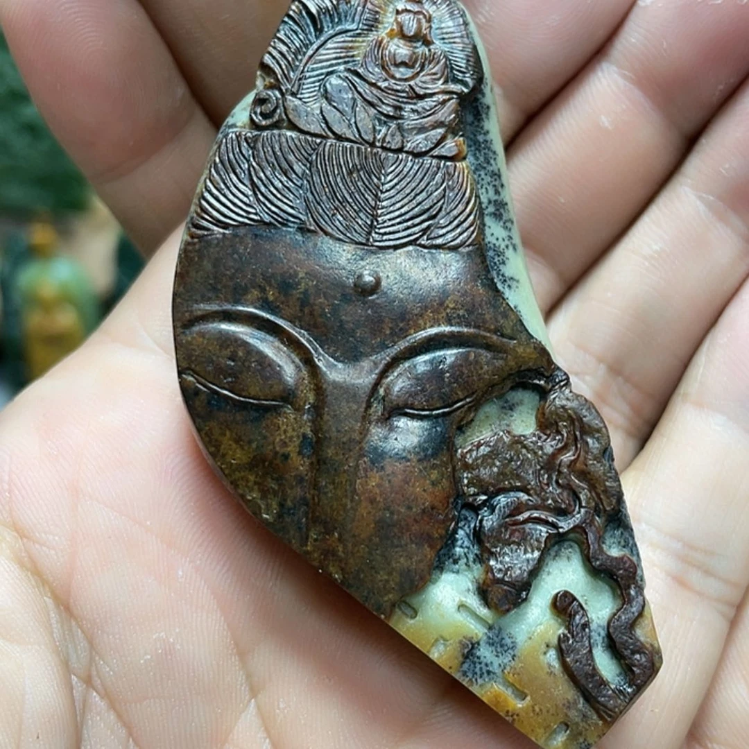 【闪购商品】未镶嵌岫岩河磨玉（透闪石质玉）挂件安*闲