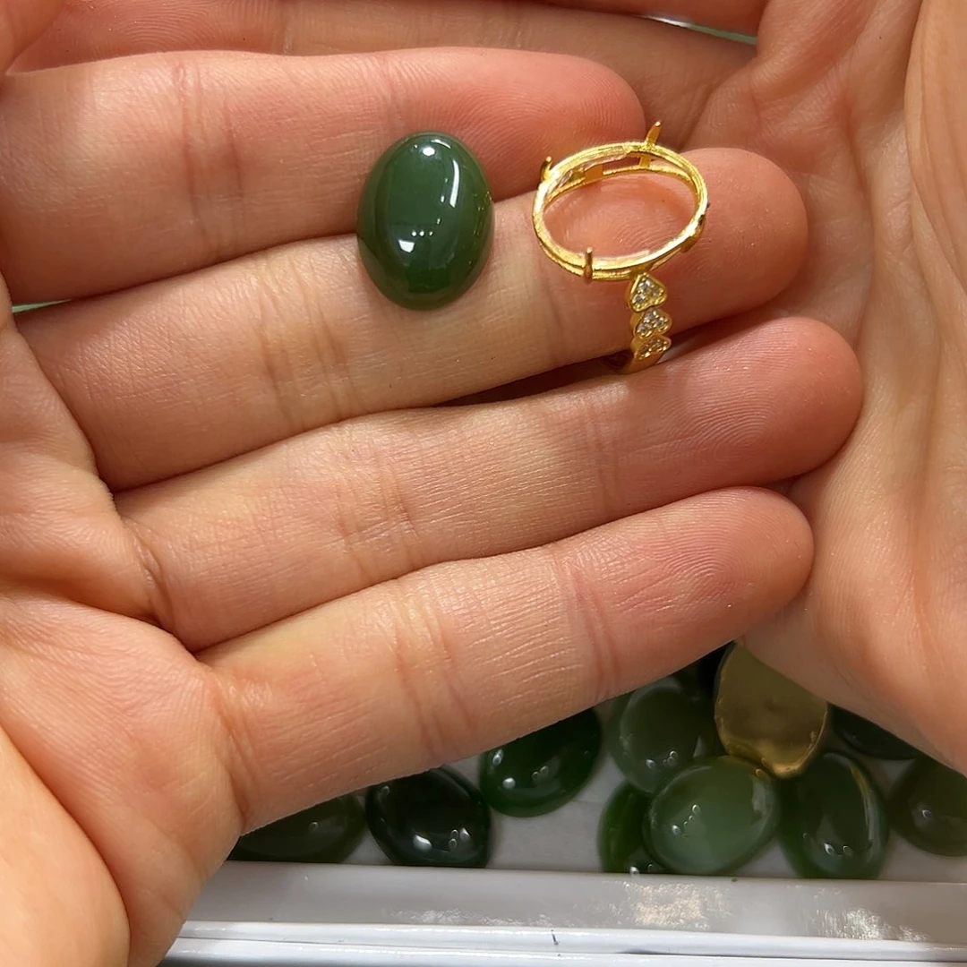 和田玉戒指颜色多样性发货拍一发一银S925镶嵌用****0