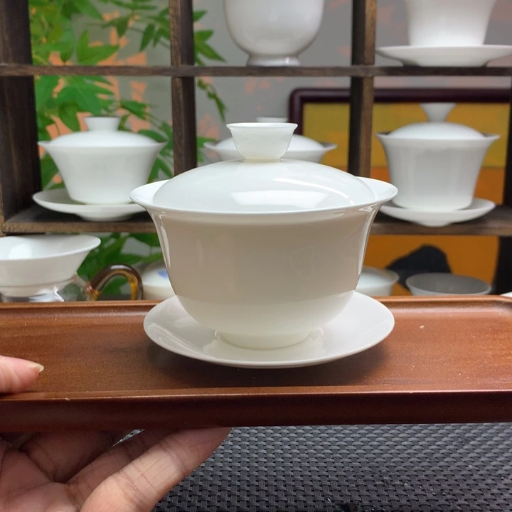 满水200cc盖下170cc薄胎元宝盖碗