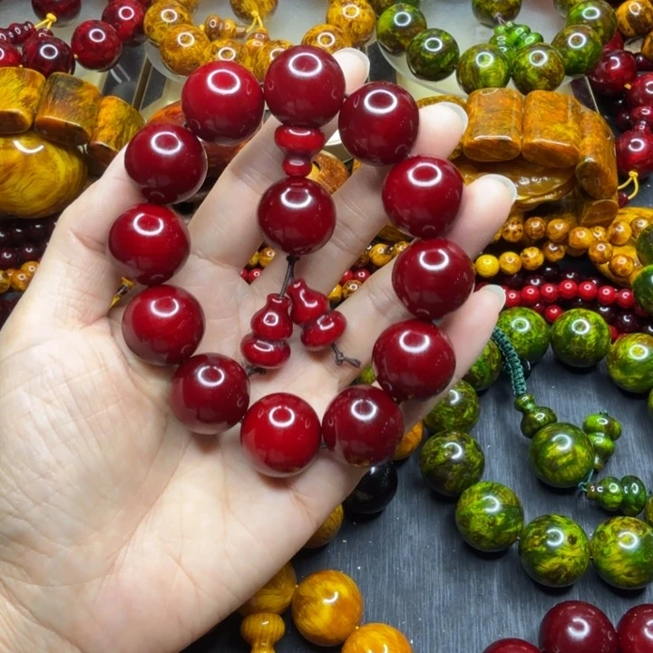 松木琥珀木文玩手串