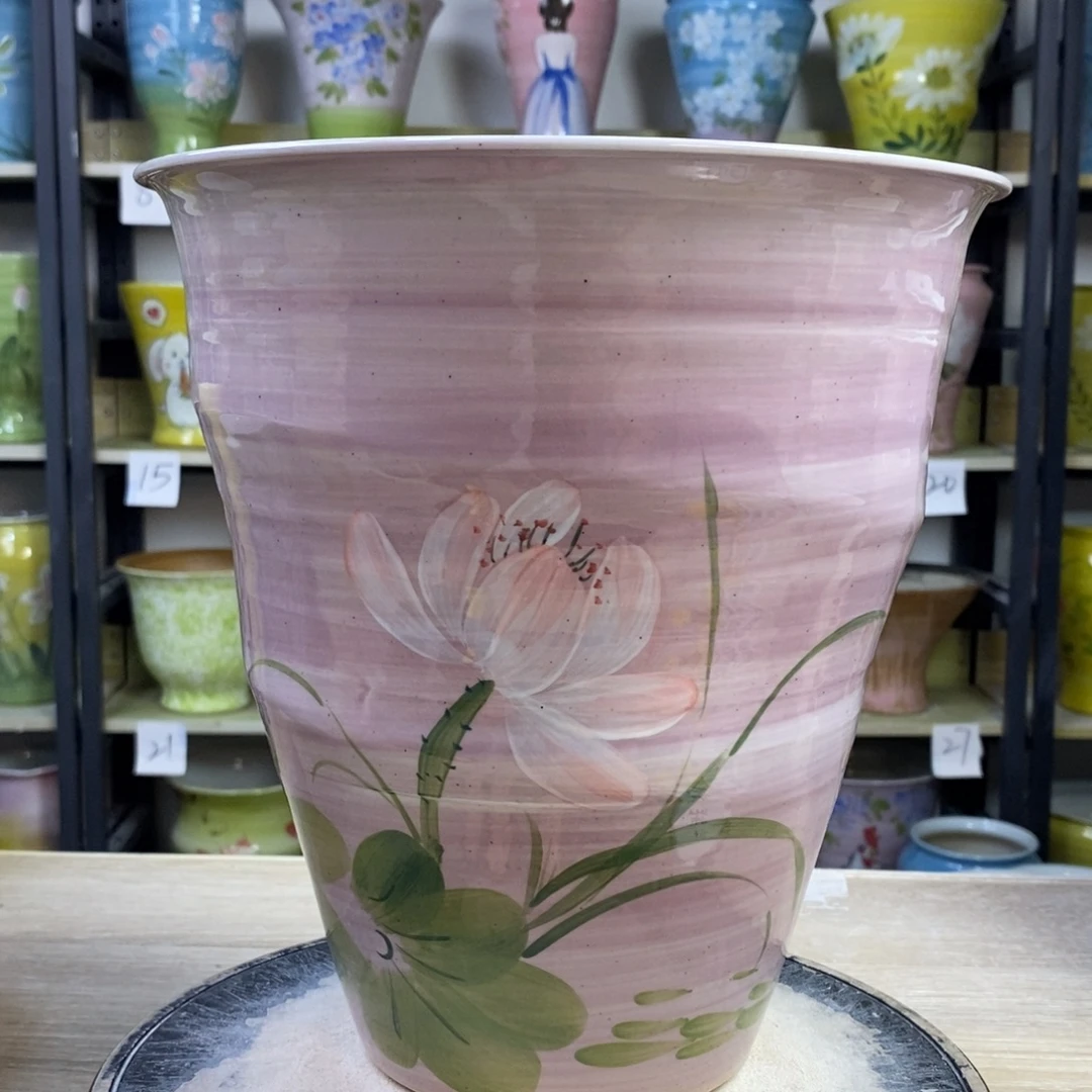 景德镇手工手绘陶瓷花盆