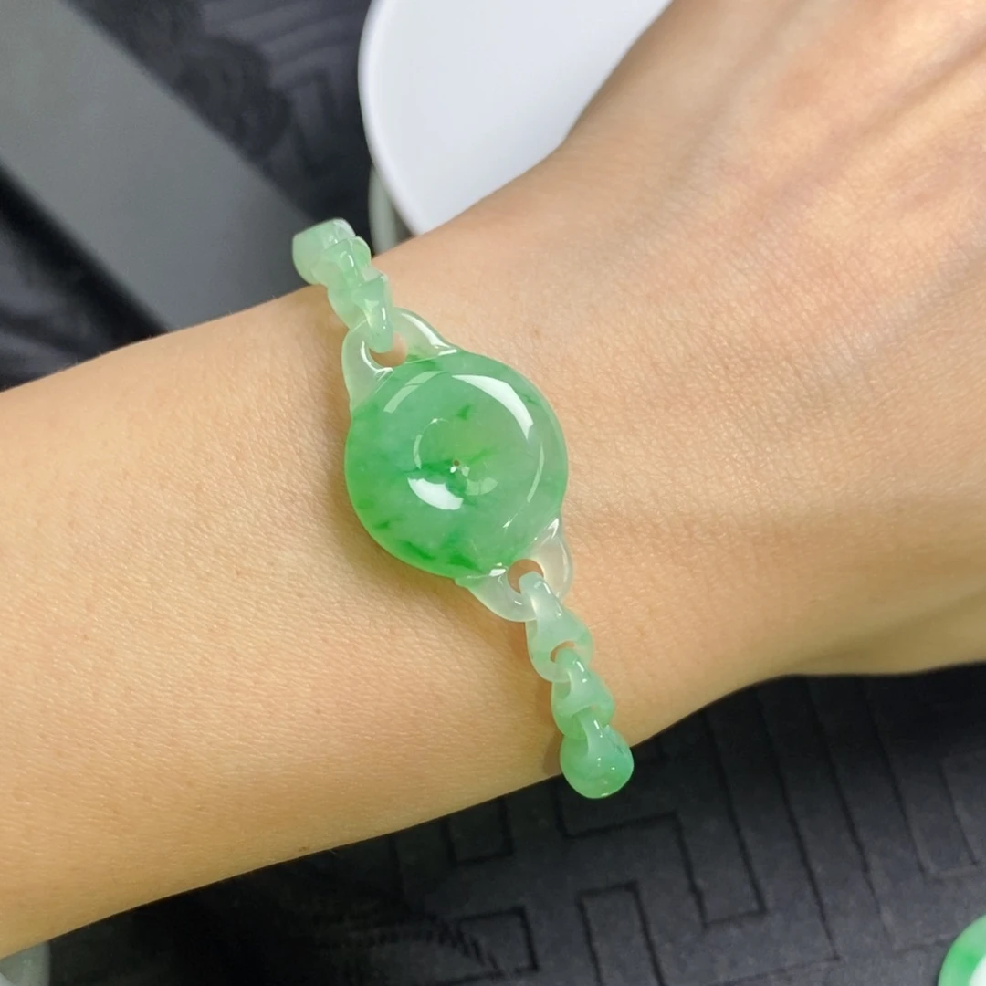 裸石翡翠拉环 可编手绳可镶嵌颈饰