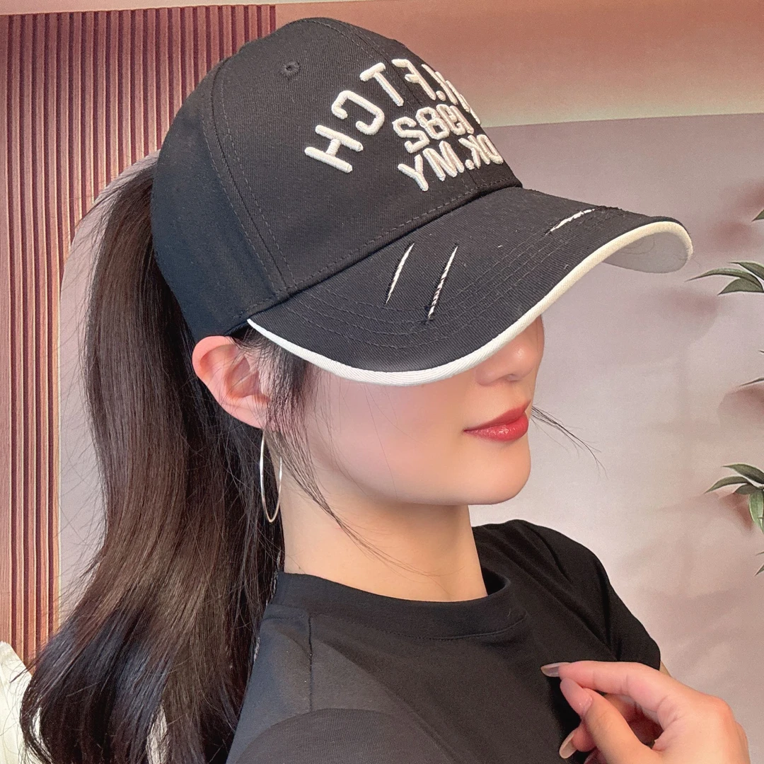 大头围显脸小多巴胺棒球帽女刺绣鸭舌帽休闲春夏时尚遮阳帽子百搭